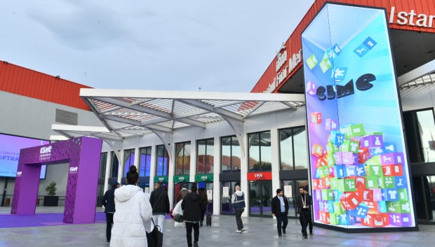Entrance of CBME Türkiye at Istanbul Expo Center, welcoming visitors to the premier baby and children products event.