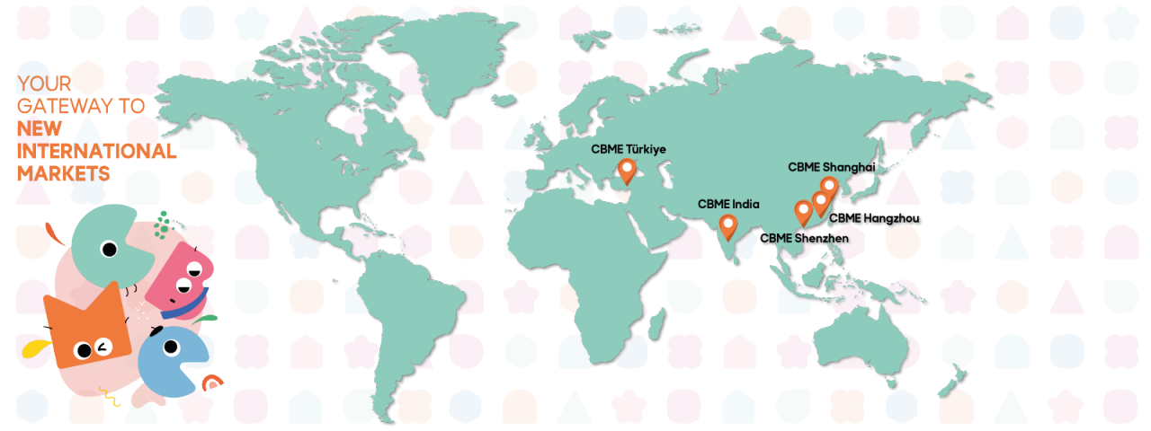 Global CBME map highlighting international locations.