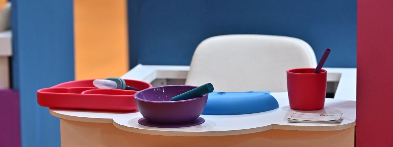 colorfull kids feeding equipment on display at CBME Türkiye