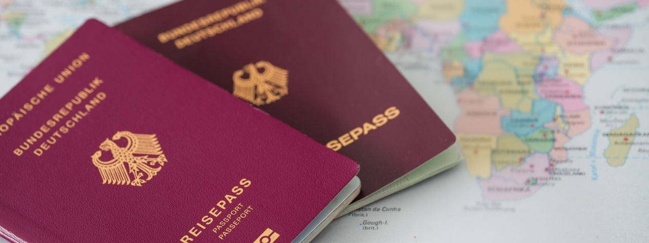 Close-up of a closed passport.